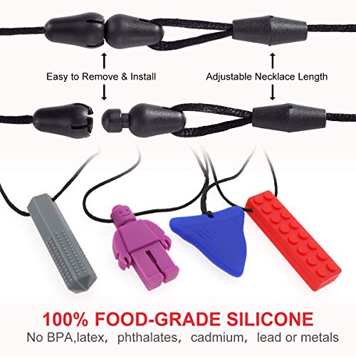 tuxepoc sensory toys for kids with autism,Sensory Chew Necklaces for Kids,Autism/ADHD/Special Needs, BPA Free Silicone Baby Teether, Biting,Oral Motor Chew