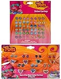 Trolls 24 Pair Sticker Earrings Plus Days of the Week Sticker Earrings & Ring Set by BT