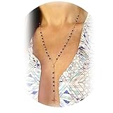 Zealmer Vintage Metal Chain Long Beaded Necklace with Pendant Cross