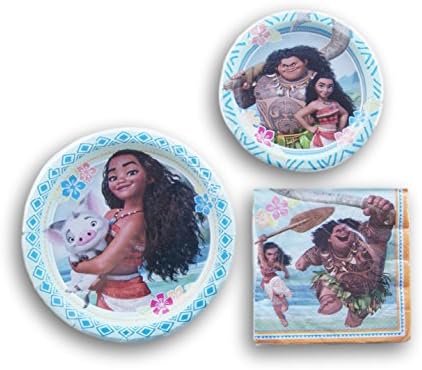 Moana Themed Party Set - Dinner Plates, Dinner Napkins, Dessert Plates