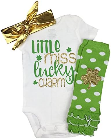 Simply Swanky Baby Girl ST. Patricks Day Outfit, Little Miss Lucky Charm (9M)