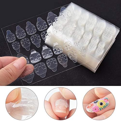 Haga False Nails 2 sheet Adhesive Nail Glue Acrylic False Nail Tips Double-side Sticker Transparent Fake Nails Clear Tape Accessories Tools