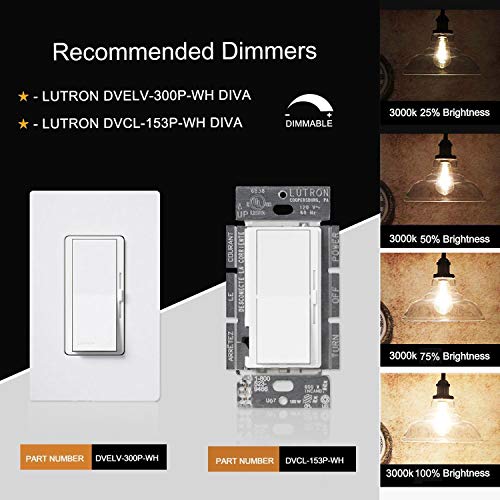 OMAYKEY 10W Dimmable LED Edison Bulb 3000K Soft White Glow, 100W Equivalent 1000 Lumens, E26 Medium Base Vintage ST64 Edison Style Clear Glass LED Filament Light Bulb, Deep Dimming Version, 3 Pack - Thumbnail 4