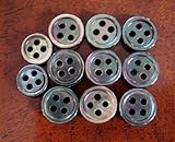 11 Smoky Black Mother of Pearl (MOP) shirt buttons gifts present bday birthday holiday stocking stuffers