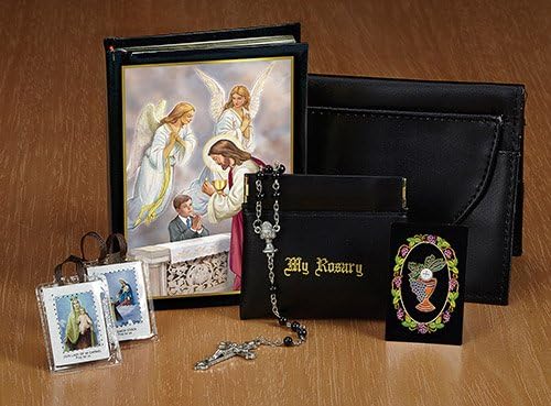 CB Catholic YT070 Primera Comunion Sacramentos Sagrados Spanish Leatherette Wallet Set - Boy