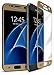 Fenix Samsung Galaxy S7 9-H Premium Tempered Glass Screen Protector, Full Screen Coverage, High Definition, Clear Transparency, Anti-Bubble Shield with Gold Faceplate for Samsung Galaxy S7