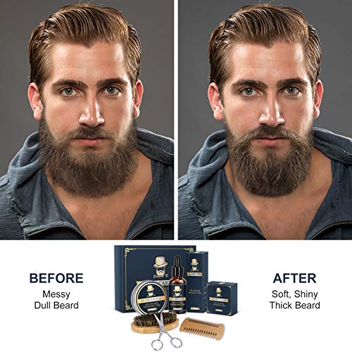 Beard Grooming Kit - Jurgen K Beard Care Kit for Men, Beard Growth Kit Pure Natural Beard Oil and Balm, Anti-Static Wooden Beard Brush and Comb, Sharp Beard Scissors, Luxury Gift Box and Free E-Book - Thumbnail 4