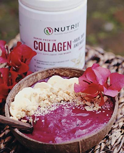 Nutrii #1 Collagen Grass Fed Hydrolyzed Peptides + Hair, Skin and Nails, 23 Ingredients to Boost Results, Zero Carbs/Zero Sugar, Delicious Drink Mix Supplement, Energy, Lean Muscle (14.8 oz, 30 serv)