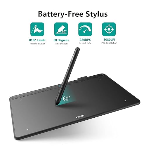 UGEE S1060W Drawing Tablet,Wireless 10x Inch Large Area,8192