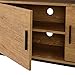 Entertainment Center TV Media Stand by Aaron Furniture Designs | with Two Doors and Storage Shelves | Sturdy | Easy Assembly | Brown Oak Wood Look Accent Furniture with Metal Frame
