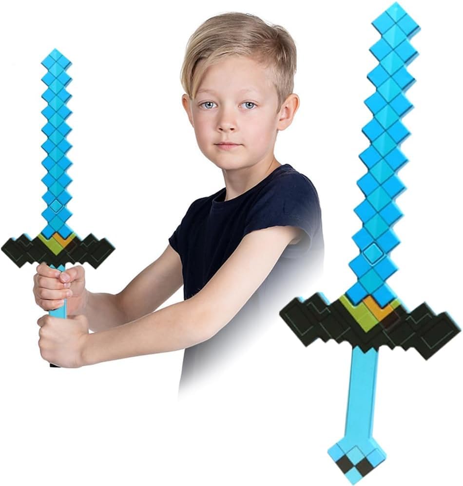 Pixel Sword Toy for Kids 40CM Role-Play Battle Toy Pixel Sword Model Collectible Toys Fancy Dress Accessory Gifts for Carnival Halloween-B