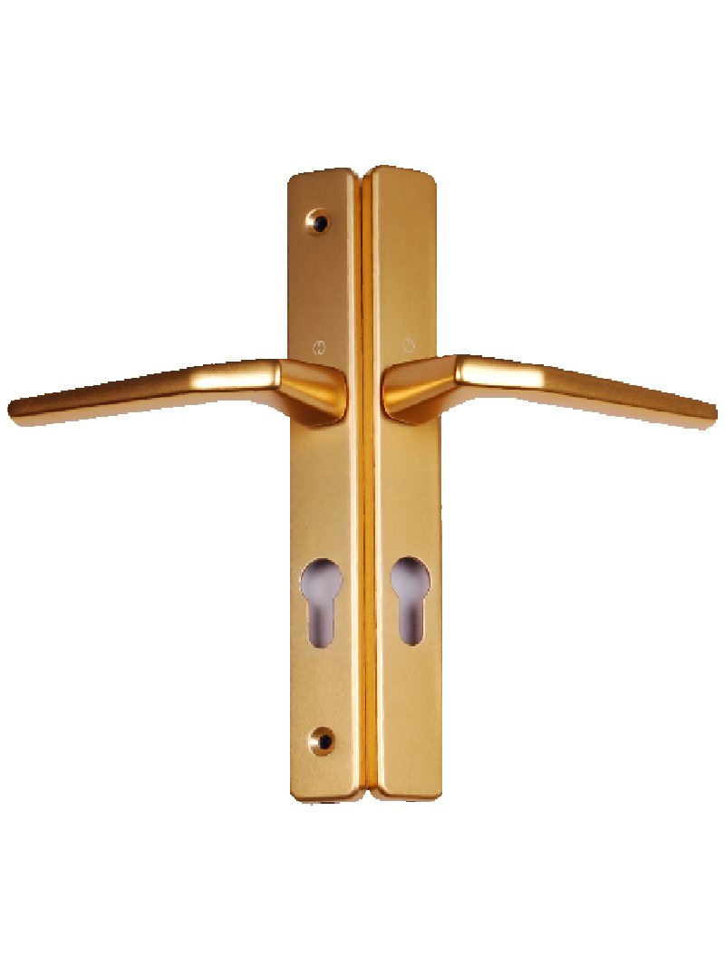 Upvc Door Handle 200mm 199mm Screw Fix 70mm PZ - Gold