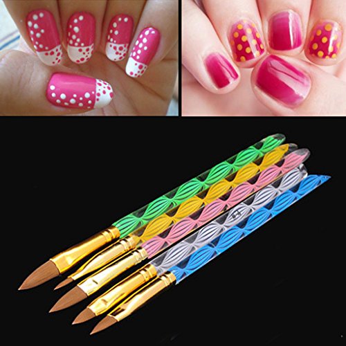 SCASTOE 1Set Acrylic Nail Art Brushes UV Gel Carving Liquid Powder DIY Pen No.4/6/8/10/12