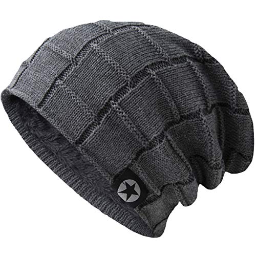 Bodvera Unsex Winter Knit Wool Warm Hat Soft Slouchy Beanie Skully Cap