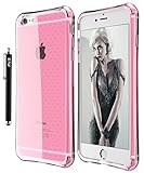 iPhone 6S Plus Case, E LV iPhone 6 Plus Case Cover - Clear Soft Rubber Hybrid Armor Defender Protective Case Cover for iPhone 6S Plus/6 Plus with 1 Stylus, 1 Screen Protector and 1 Microfiber Cleaning Cloth - HOT PINK