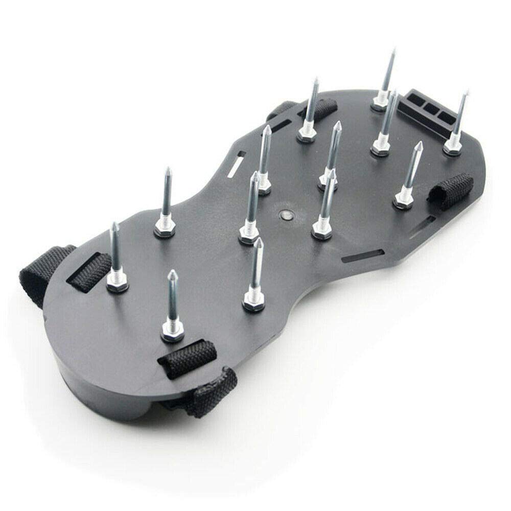 BE-TOOL Aeration Shoes,1Pair Lawn Aerator Shoes with 26 Spikes for Lawn Garden Soil Grass Aeration - Universal Size(Black)