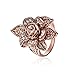 Teniu Womens Rose Gold Ring Diamond Flower Rings for Women Fashion Jewelry Rings