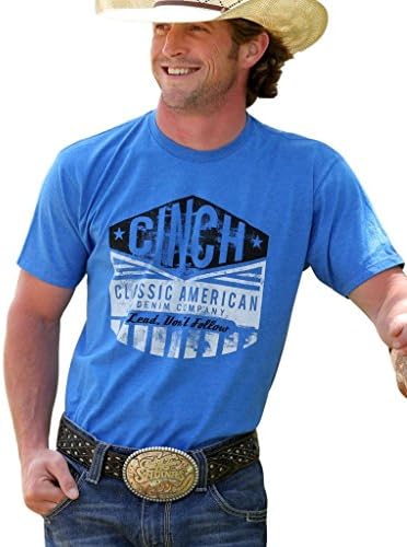 Cinch Apparel Mens Logo Tee M Blue