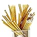 Geeklife 96 Pcs Reusable Paper Straws,100% Biodegradable Drinking Straws,Eco-friendly and Healthy, 7.75 Inches,Golden Yellow