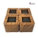 MIIX HOME Bed Risers 3 Inch | Heavy Duty Wooden Color Furniture Riser | 4PCS | Brown Sofa Risers or Table Risers