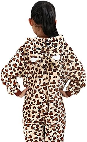 Betusline Girl Boys Unisex Pajamas Animal Onesies Cosplay Sleeping Wear Leopard