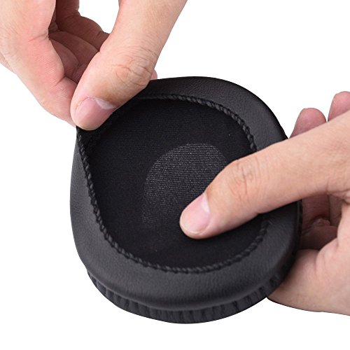 Replacement Earpads Cushion,Ear Pads Cover Compatible with Audio-Technica ATH Sony MDR AKG HifiMan Philips Fostex Monoprice Large Over The Ear Headphones 1 Pair- (Black)