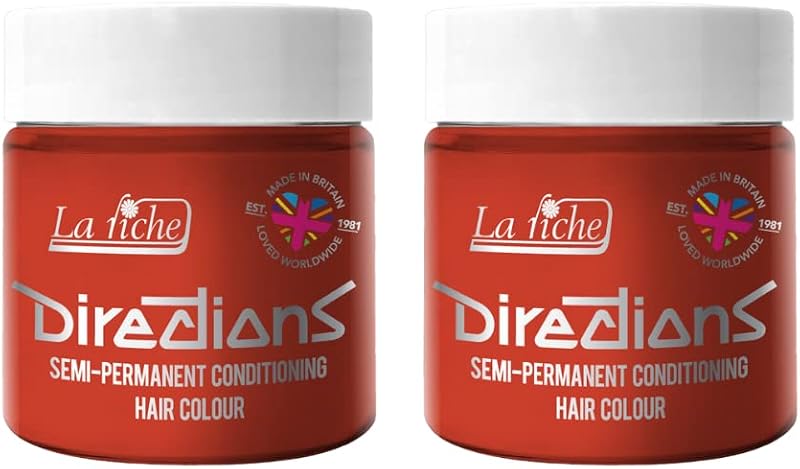 La Riche Directions 2x Tangerine Semi-Permanent Hair Colour 100ml Tub