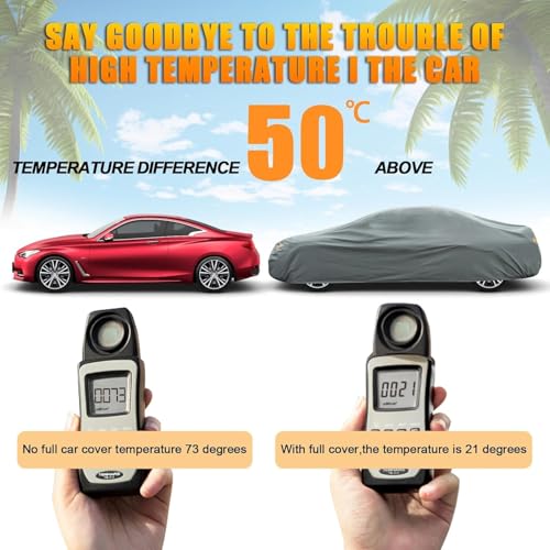 kayme Car Cover, Car Cover, Outdoor Waterproof Breathable Anti-UV Anti-Dust 5 Layers, Car Cover Compatible with T-ROC, 3008, Kadjar, Duster, Qashqai etc. for SUV up to 460 cm