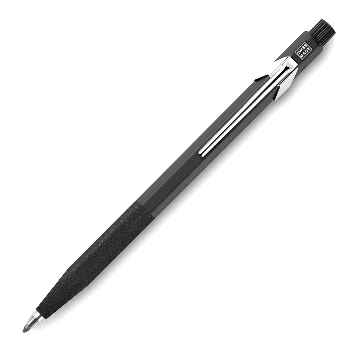 Caran Dache 5” Fixpencil (2mm) with Sharpener and Textured Finger Grip, Assorted Colour Push Buttons