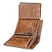 Wallet for Men With Coin Pocket RFID Leather Card Holder Big Trifold 3 ID Windows (Brown)