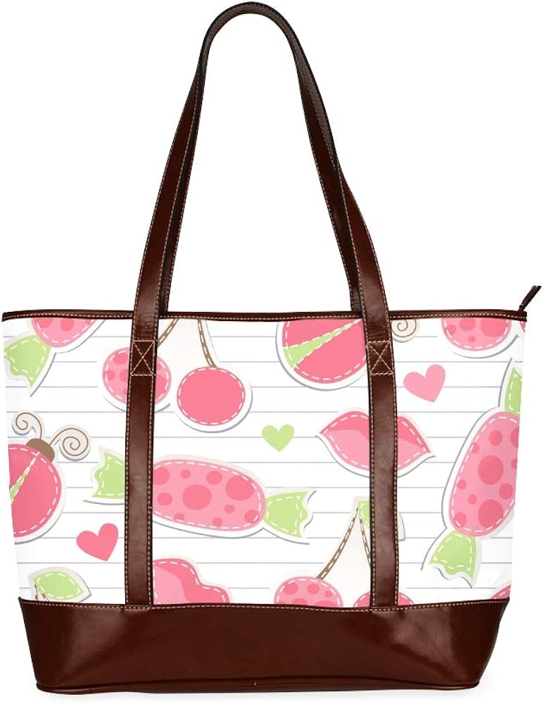 Tote Bags Cute Pink Pattern Cherries Ladybirds Travel Totes