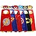 Lazu Superhero Dress Up Costumes 6 Satin Capes with Felt Masks