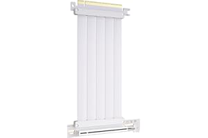 GLOTRENDS 200mm PCIe 4.0 X16 Riser Cable White Color for PCIe 4.0/3.0 GPUs, Such as GeForce RTX 40/30 Series and AMD Radeon R