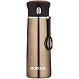 Travel Mugs, 12 Oz, Reusable Insulated Coffee Flasks, Double Walled Stainless Steel Cups with Leak-Proof Lids, Keeps Beverages Hot for 8H & Cold for 10H, Cup with Sweat Free Walls & Wide Mouth, Brown