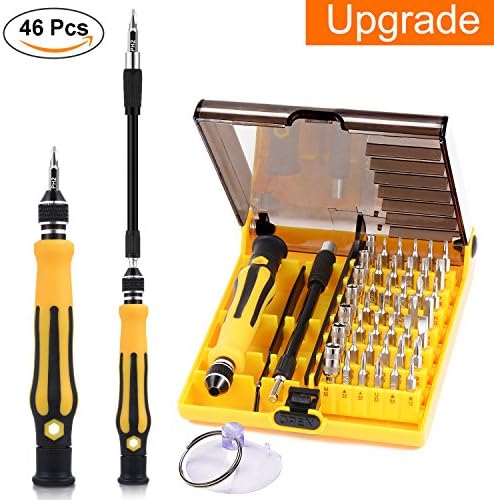 Adoric Life 46 in 1 Magnetic Precision Screwdriver Tool Kit- Compact Disassembly Repair Bits with Handle Tweezers Extension Rod Suction Cup for Laptop Computer Phone iPhone Electronic Products and App