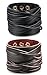 Besteel Jewelry Mens Leather Bracelet for Men Cuff Punk Rock Adjustable Brown Black 2 pcs 7-9 Inch