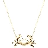 LARVOVUE Marine Animals Crab Necklace for Women Chain Cute Crab Necklace