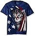 The Mountain Patriotic Kitten Adult T-Shirt, Blue, XL
