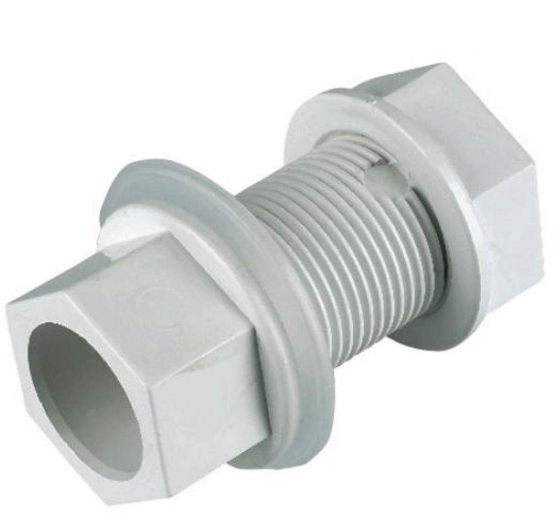 FLOPLAST Overflow Straight Tank Connector 21.5mm White - Bag of 2