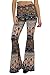 Daisy Del Sol Gypsy Comfy Yoga Ethnic Tribal Stretch 70s Bell Bottom Flare Pants (Medium, Navy/Peach)