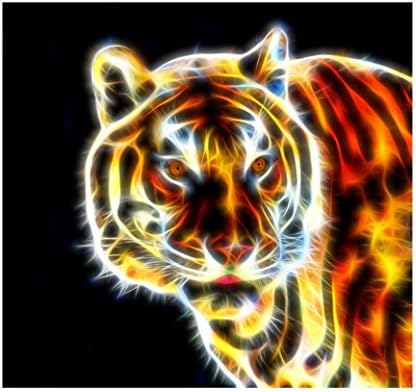 YOYORI 5D Tiger Head DIY Diamond Painting,Tiger Glow in the Dark, Full Diamond Tiger Animals Embroidery Rhinestone Cross Stitch Arts Craft Supply for Home Decoration(12X12inch/30X30CM) (multicolor)