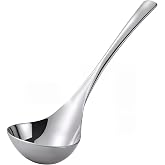 Wenkoni Small Ladle Spoon for Gravy, 8" 304 Stainless Steel Ladle with Hollow Handle,1-Pack