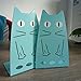 DYQWT Cartoon Cat Heavy Metal Bookend Nonskid Bookends Art Decoration,A Pairs. (Blue)