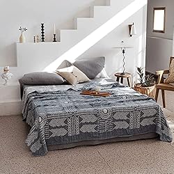 MEJU Indian Boho Muslin Summer Boho Blanket Throw