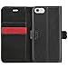 iPhone 6s Plus Case, TUCCH Leather Case for iPhone 6s Plus / 6 Plus (5.5 inch), Wallet Case Folio Book Cover with Credit Card Holders, Kickstand, Magnetic Closure, Black with Red