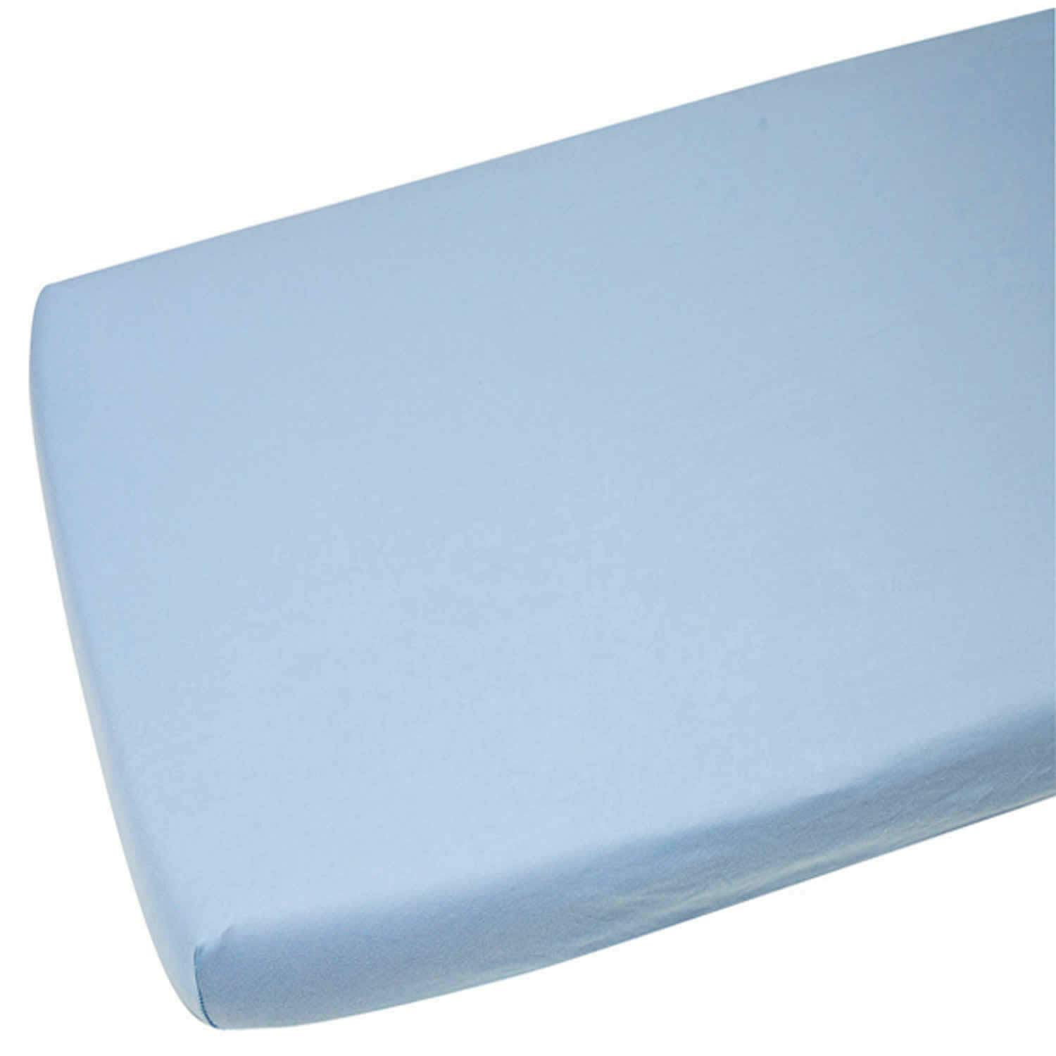 2X Cot Bed Fitted Sheets 100% Cotton Blue
