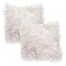 Chanasya Soft Shaggy Fuzzy Fur Long Mangolian Faux Fur Cozy Elegant Chic Decorative White Throw Pillow Cover Pillow Sham- White 2-Pack Throw Pillowcase 18x18 Inches (Pillow Insert Not Included)