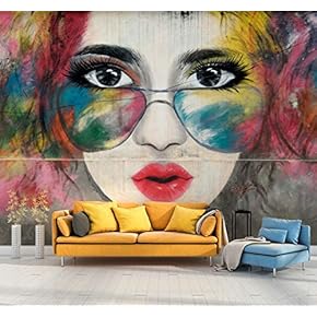 Wall Mural Colorful Graffiti Removable Wallpaper Wall Sticker for Bedroom Living Room - 66x96 inches