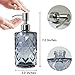 JASAI Diamond Design Glass Soap Dispenser with 304 Rust Proof Stainless Steel Soap Pump, Clear Glass 12 Oz Kitchen Soap Dispenser for Bathroom Accessories, Countertop (Clear Grey)