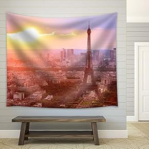 Eiffel Tower in Paris - Fabric Tapestry, Home Decor - 51x60 inches